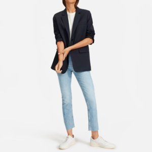 Everlane High Rise Kick Crop Light Blue Wash Jeans Size 25 Cotton Blend